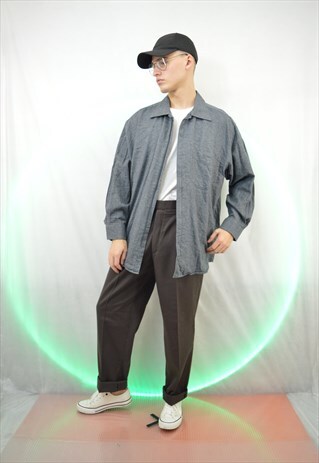 VINTAGE GREY ZIPPER SHIRT