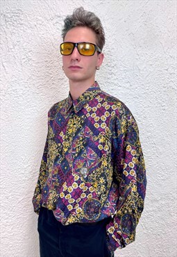 90s baroque silky shirt