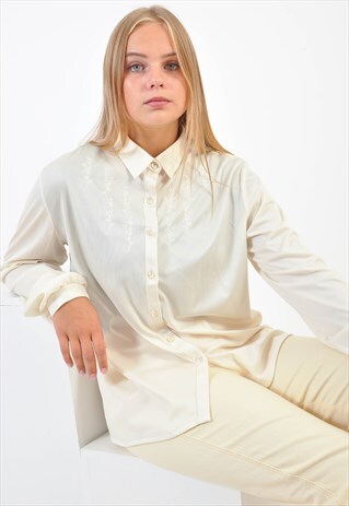 VINTAGE EMBROIDERED SHIRT IN BEIGE