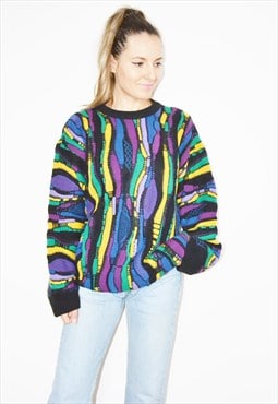 Vintage 90s COOGI Style Abstract Jumper / Sweatshirt