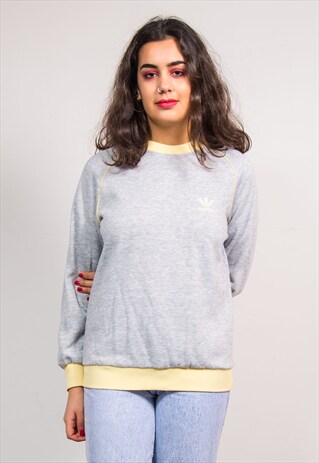 VINTAGE 90'S YELLOW TRIM ADIDAS SWEATSHIRT
