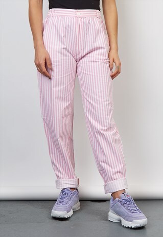 VINTAGE 80'S PINK/WHITE STRIPE TROUSERS