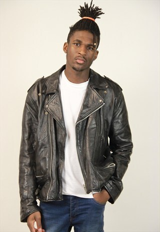 VINTAGE LEATHER BIKER JACKET