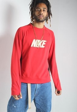 Vintage Nike Spell Out Sweatshirt Red