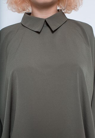 KHAKI BAT SLEEVED SHIRT