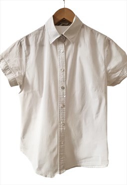 White vintage Burberry shirt for women, Size L