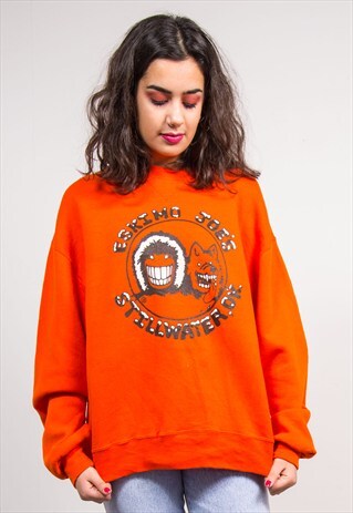 90'S VINTAGE ORANGE ESKIMO JOE'S STILLWATER USA SWEATSHIRT