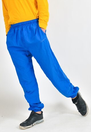 VINTAGE REEBOK SHELL JOGGERS IN BLUE