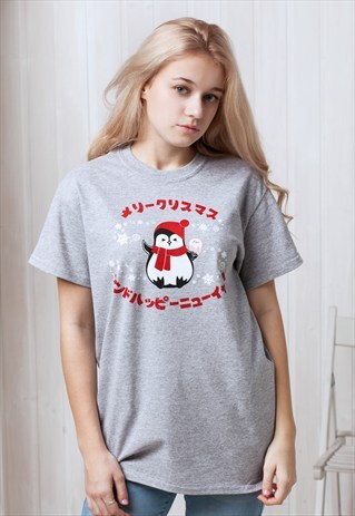 CHRISTMAS XMAS JAPANESE T SHIRT TOP KAWAII CUTE NEW YEAR