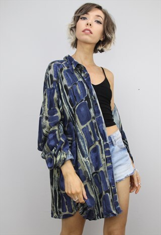 VINTAGE 80S/90S OVERSIZED PATTERNED SHIRT