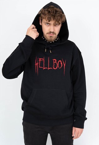 HELL BOY HOODIE AESTHETIC SWEATSHIRT GRUNGE