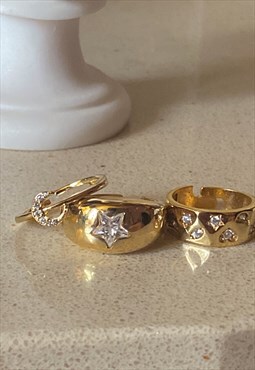 Star and Moon ring set 