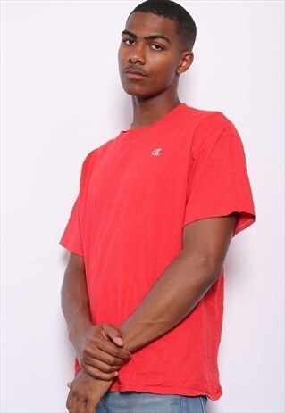 VINTAGE CHAMPION LOGO T-SHIRT RED