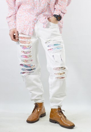 VINTAGE 70' ORIGINAL COOL WHITE UNISEX TROUSERS