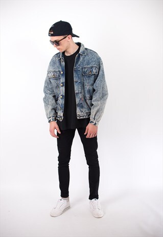 VINTAGE 80S ACID WASH DENIM JACKET