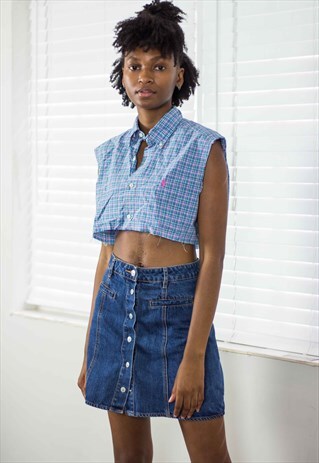 VINTAGE POLO RALPH LAUREN CROP TOP REWORKED 90S S 2.6