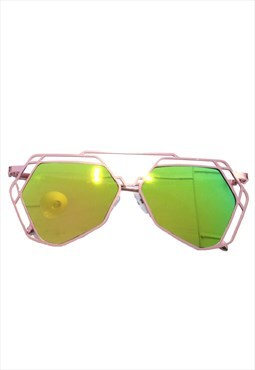 Retro Geometric Pink Sunglasses