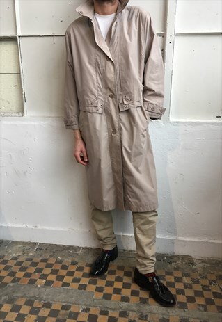 VINTAGE 90' UNIQUE BEIGE UNISEX TRENCH COAT