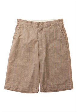 Vintage 90s Checked Beige Shorts Mens