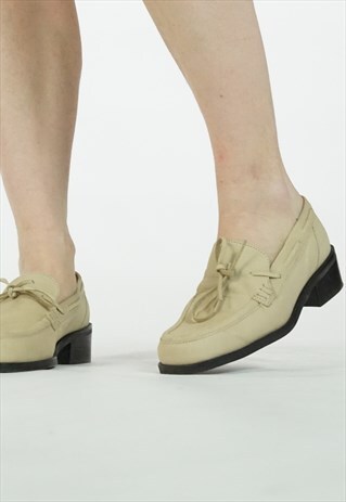 VINTAGE 90S/60S/40S CAMEL BEIGE LOAFERS SHOES