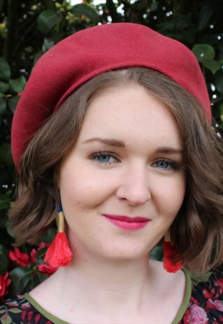 VINTAGE KANGOL PALE PEACH RED BERET