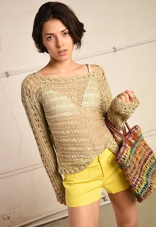 Y2K RETRO KNITTED SHEER FESTIVAL GARM JUMPER TOP