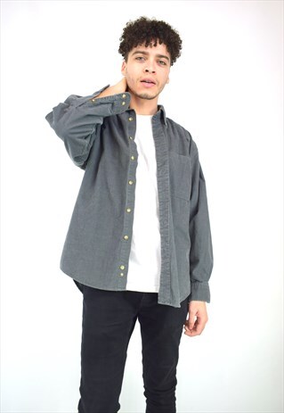 VINTAGE 90'S GREY CORDUROY SHIRT