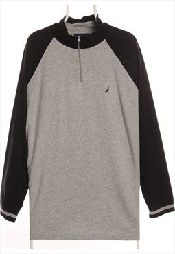 Vinted Nautica - Black and Grey Quarter Zip Jumper - XLarge