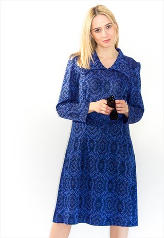 VINTAGE 70'S GROOVY PATTERN DRESS