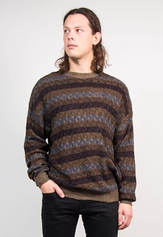 VINTAGE 90'S GRUNGE GRANDAD KNIT JUMPER