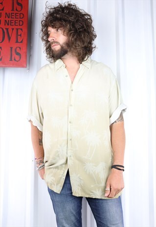 VINTAGE CRAZY PATTERN OVERSIZED SHORT SLEEVED HAWAIIAN SHIRT