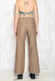 VINTAGE Y2K WIDE LEG TROUSERS IN BEIGE