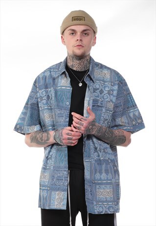 VINTAGE ABSTRACT PRINT 90S SHIRT