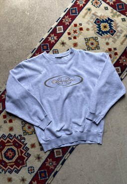 90s Vintage Unisex Embroidered Grey Champion Spell-Out Sweat