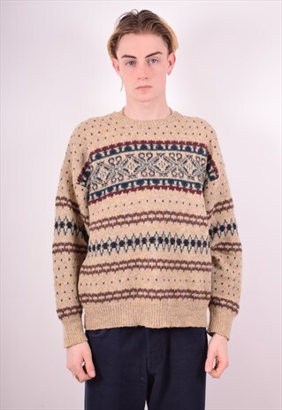 MENS VINTAGE JUMPER SWEATER MEDIUM MULTI 90S