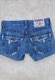 True Religion Jeans Denim Hot Pants Shorts Blue Women's W34