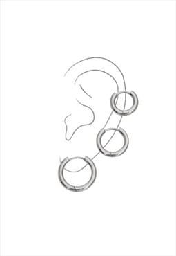 DAWN. 3 Piece Small Silver Hoop Earring Set