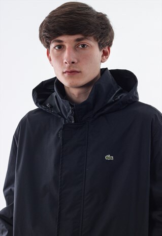 VINTAGE LACOSTE SHELL COAT WINDBREAKER 90S NAVY BLUE