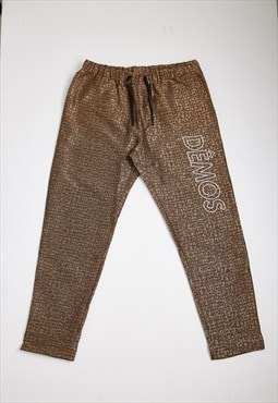 Gold Demos Embroidered Logo trousers pants 