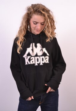 Vintage Kappa Hoodie Jumper Black