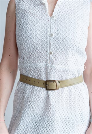 VINTAGE 70S MINIMAL BOHO BELT IN MOSS GREEN