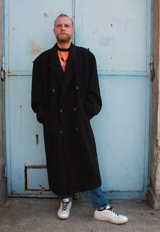 VINTAGE 80' ELEGANT BEAUTIFUL GREY WOOL AND CASHMERE COAT