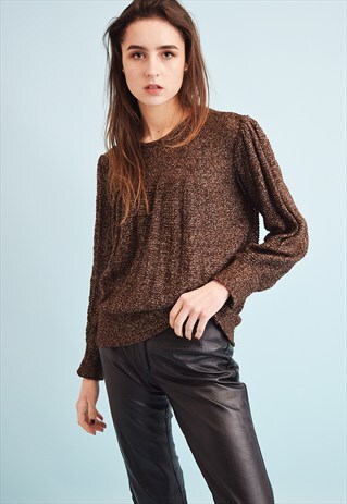80'S RETRO JAZZY KNITTED JUMPER TOP