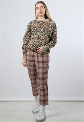 VINTAGE BENETTON BROWN KNITTED SWEATSHIRT