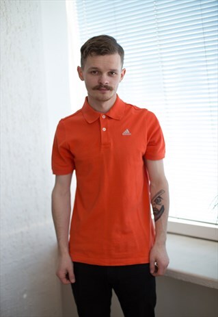 VINTAGE 90'S ORANGE COTTON POLO SHIRT