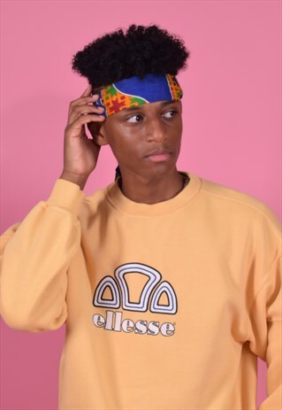 VINTAGE ELLESSE YELLOW EMBROIDERED SWEATSHIRT