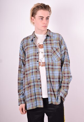 MENS VINTAGE FLANNEL SHIRT XL MULTI 90'S