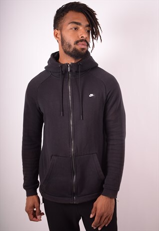 NIKE MENS VINTAGE HOODIE JACKET MEDIUM BLACK 90S