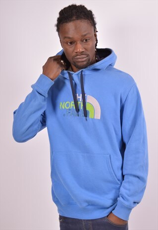 VINTAGE THE NORTH FACE HOODIE JUMPER BLUE