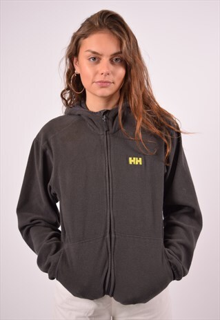 VINTAGE HELLY HANSEN FLEECE HOODIE SWEATER GREY